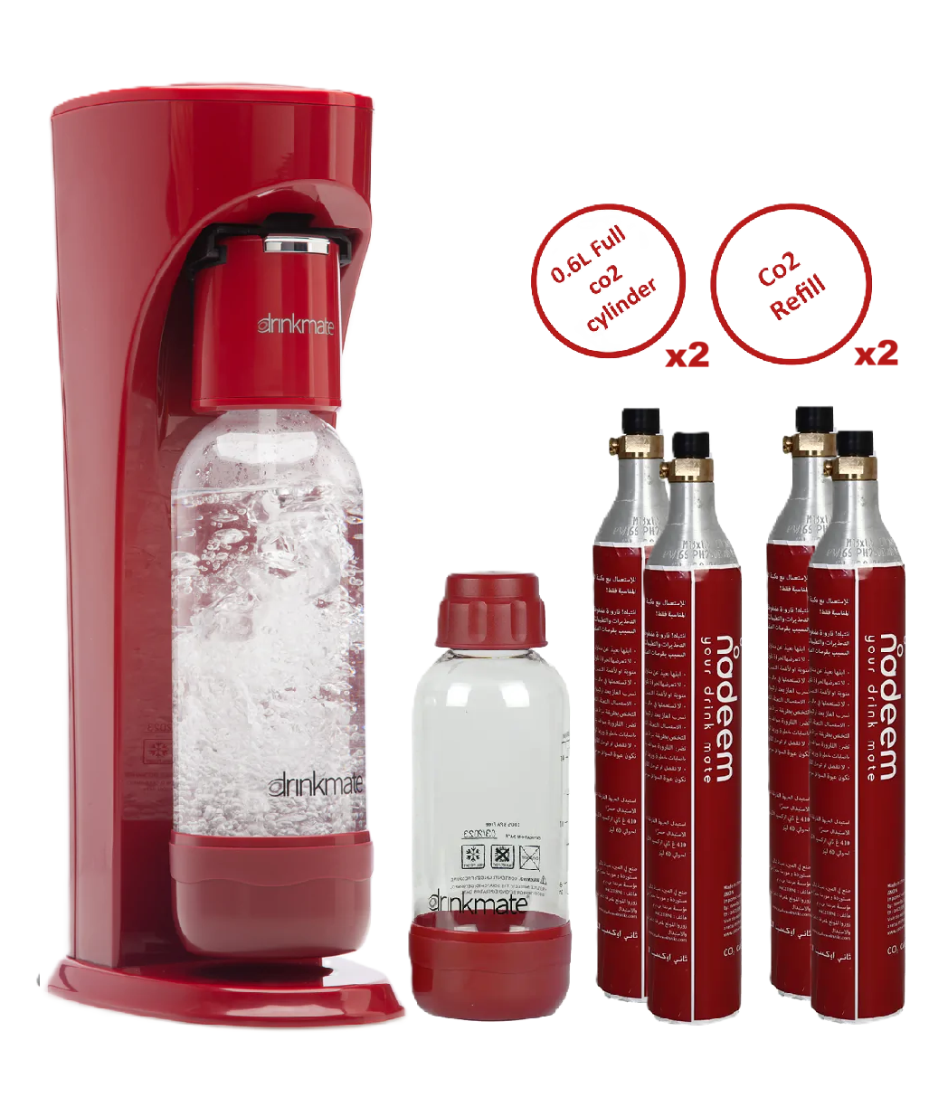 Drinkmate® disciplined consumer kit (machine, two cylinders, 1L PET, 0.5LPET, 2* 60L CO2 exchange)